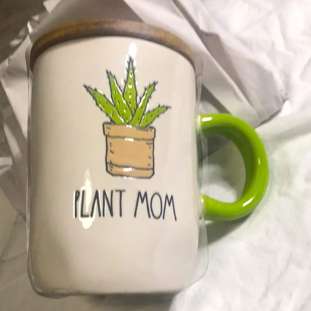 RAE DUNN PLANT MOM CACTUS WITH Cellar Lid Mug Coffee Tea Mug